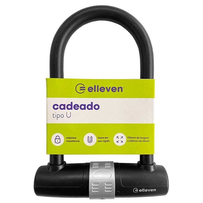 Cadeado Trava U-lock Elleven 170x245mm Para Bike Bicicleta Cadeado Trava U-lock Elleven 170x245mm Para Bike Bicicleta