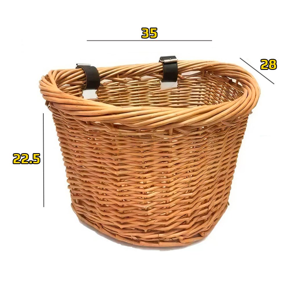 Cesta de Vime Removível para Bike Estilo Retrô Vintage Cesta de Vime Removível para Bike Estilo Retrô Vintage