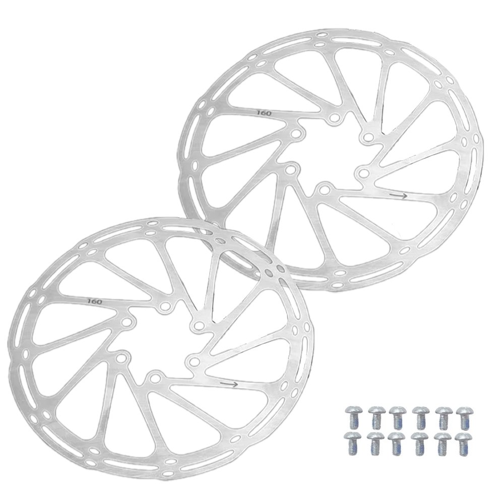 Par de Disco de Freio + Parafusos RT 160mm para Bike MTB Par de Disco de Freio + Parafusos RT 160mm para Bike MTB