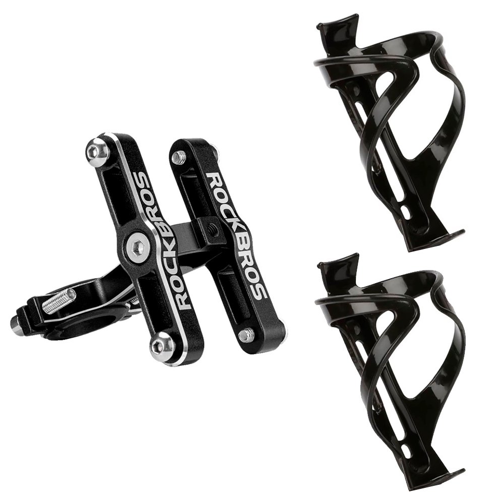 Suporte 2 Caramanhola Garrafa Fixação Guidão Canote Rockbros Suporte 2 Caramanhola Garrafa Fixação Guidão Canote Rockbros