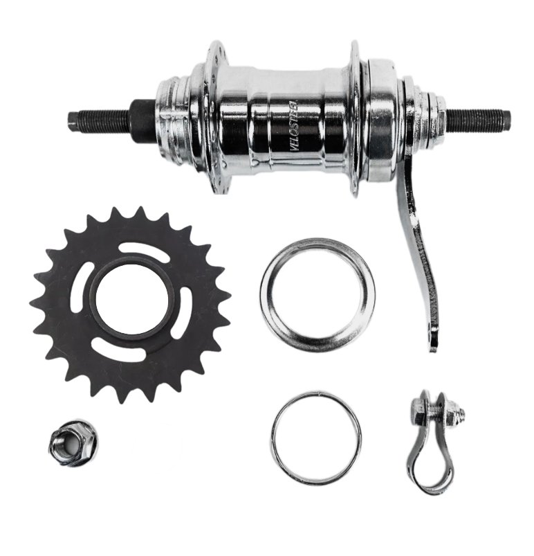 Cubo Traseiro Freio Contra Pedal Rosca Velosteel 36F Cromado Cubo Traseiro Freio Contra Pedal Rosca Velosteel 36F Cromado