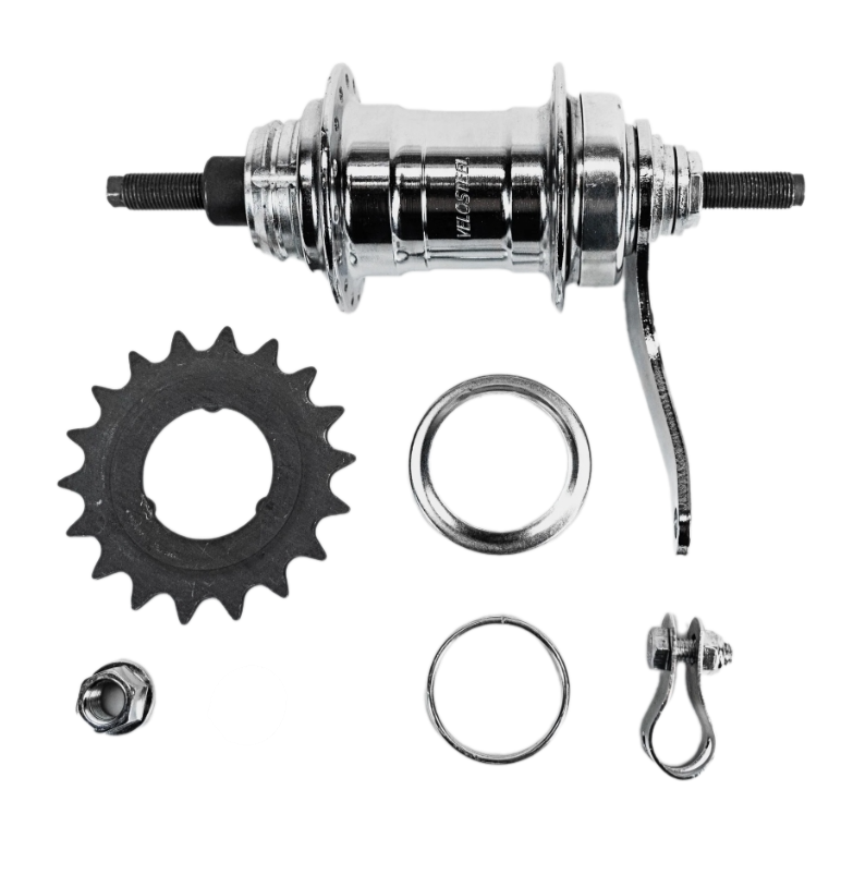Cubo Traseiro Freio Contra Pedal Encaixe Velosteel 36F Cromo Cubo Traseiro Freio Contra Pedal Encaixe Velosteel 36F Cromo