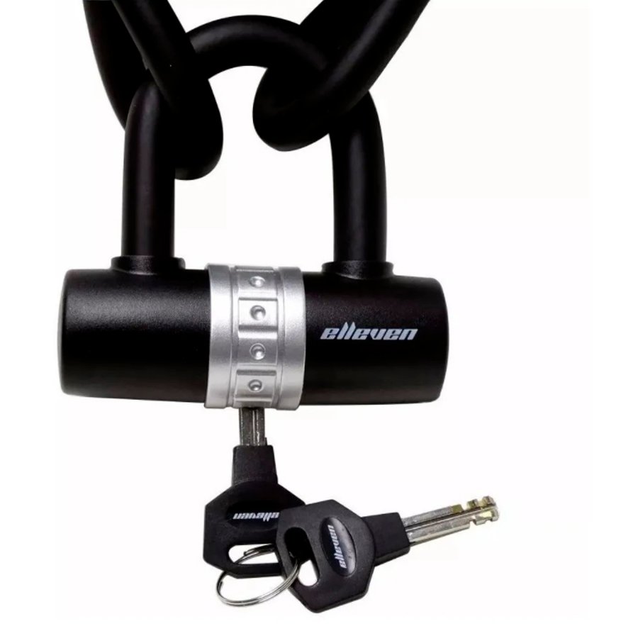 Cadeado Elleven Trava U-lock 12mm e Cabo Aço 1,5m Bike Moto Cadeado Elleven Trava U-lock 12mm e Cabo Aço 1,5m Bike Moto