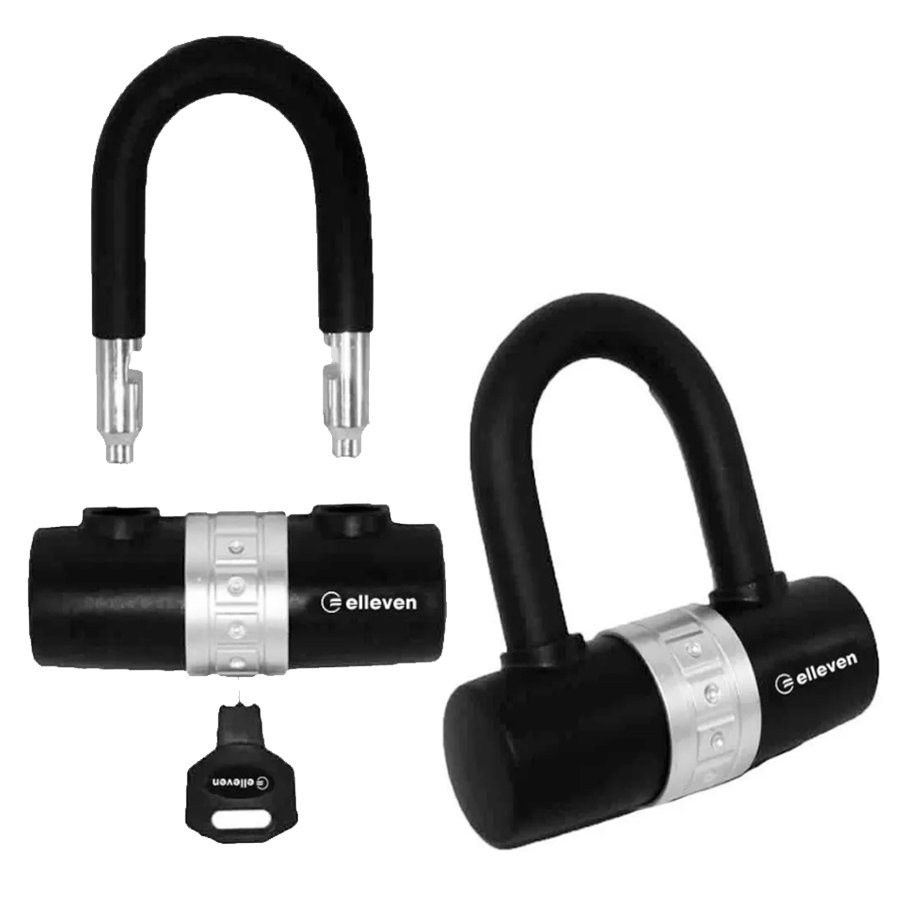 Cadeado Elleven Trava U-lock 12mm e Cabo Aço 1,5m Bike Moto Cadeado Elleven Trava U-lock 12mm e Cabo Aço 1,5m Bike Moto