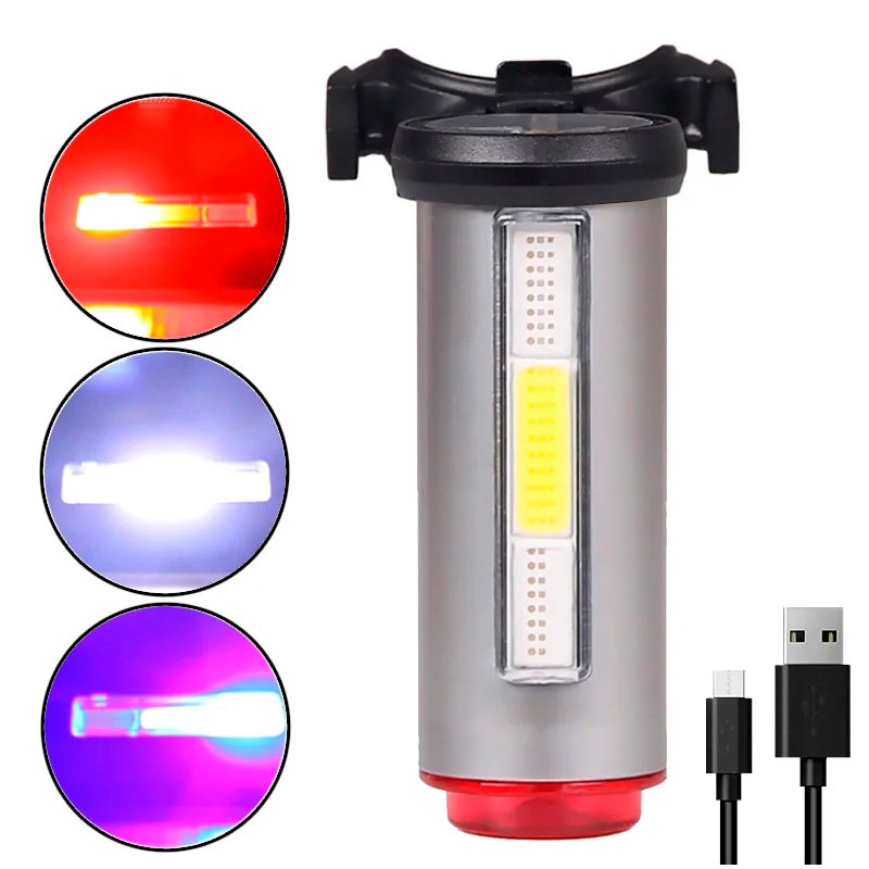Sinalizador Traseiro Bike Led COB 400 Lumens 3 Cores USB Sinalizador Traseiro Bike Led COB 400 Lumens 3 Cores USB