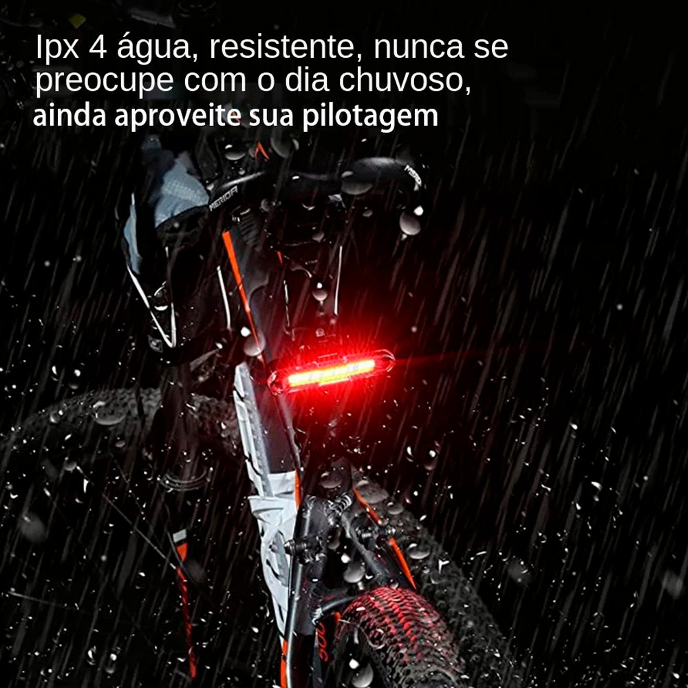 Farol Traseiro Sinalizador LED Bike Recarregável USB Farol Traseiro Sinalizador LED Bike Recarregável USB