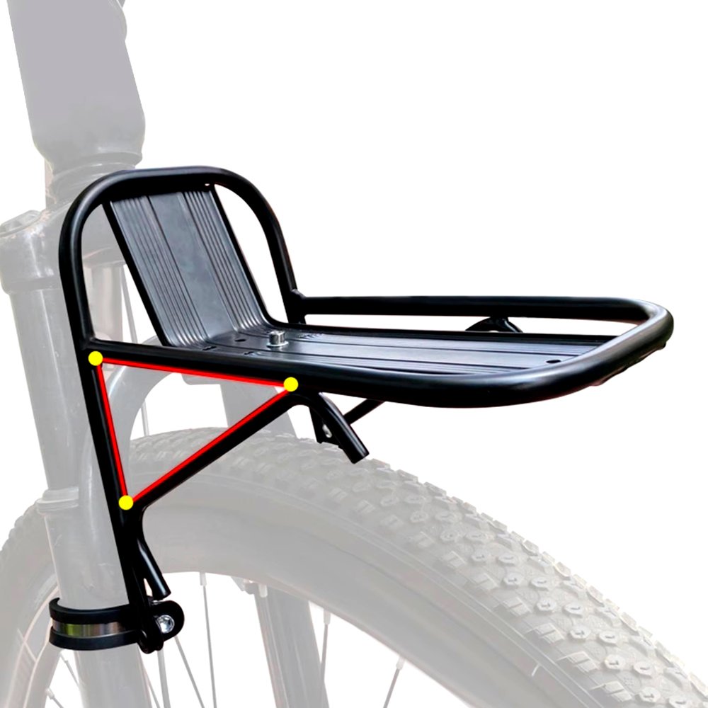 Bagageiro Dianteiro para Bike Alumínio Resistente e Versátil Bagageiro Dianteiro para Bike Alumínio Resistente e Versátil
