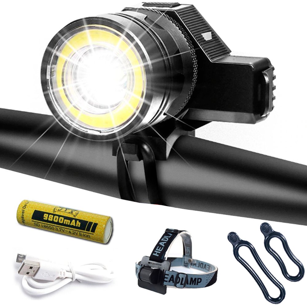 Farol Bike LED T6 Zoom com Indicador de Bateria e Suporte Farol Bike LED T6 Zoom com Indicador de Bateria e Suporte