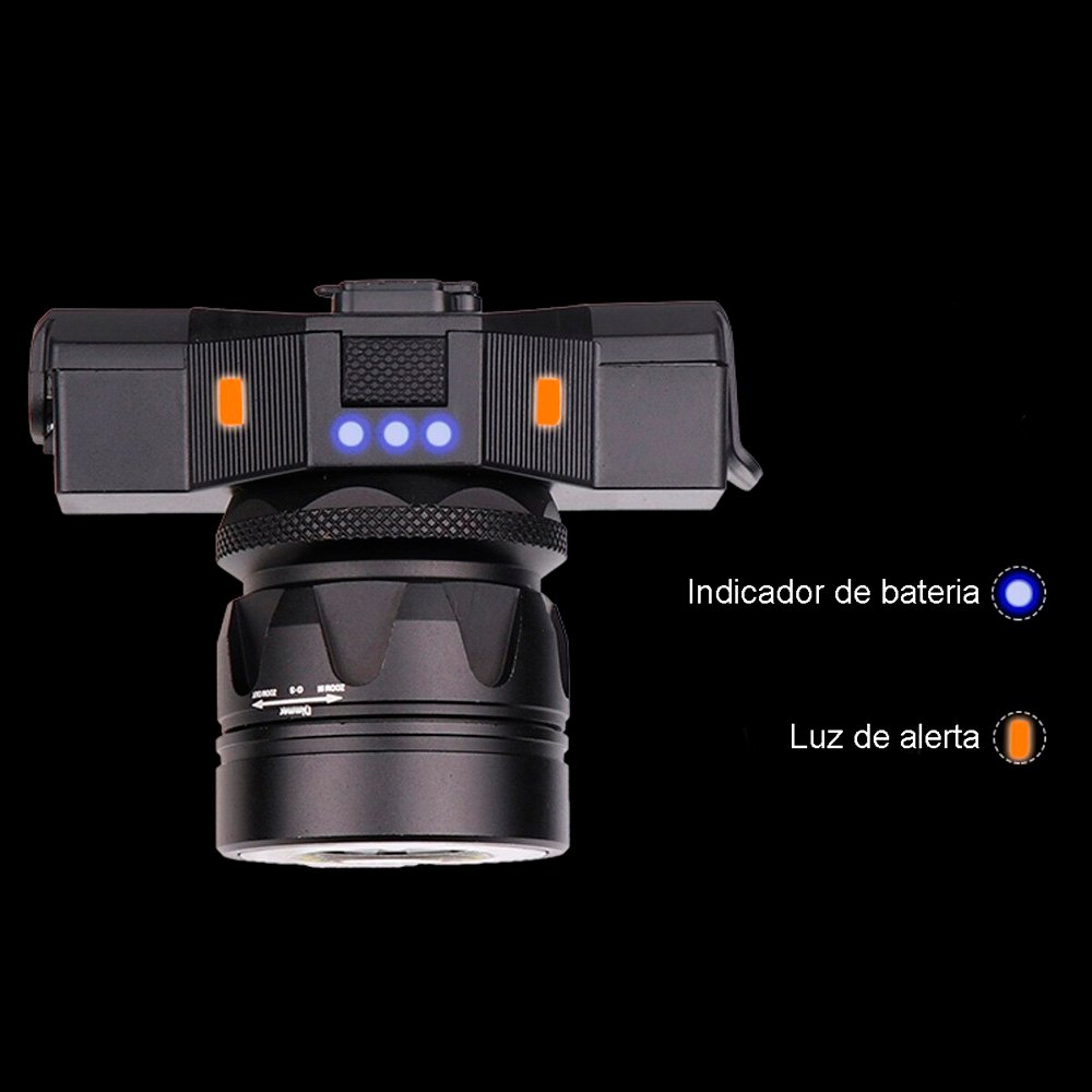 Farol Bike LED T6 Zoom com Indicador de Bateria e Suporte Farol Bike LED T6 Zoom com Indicador de Bateria e Suporte