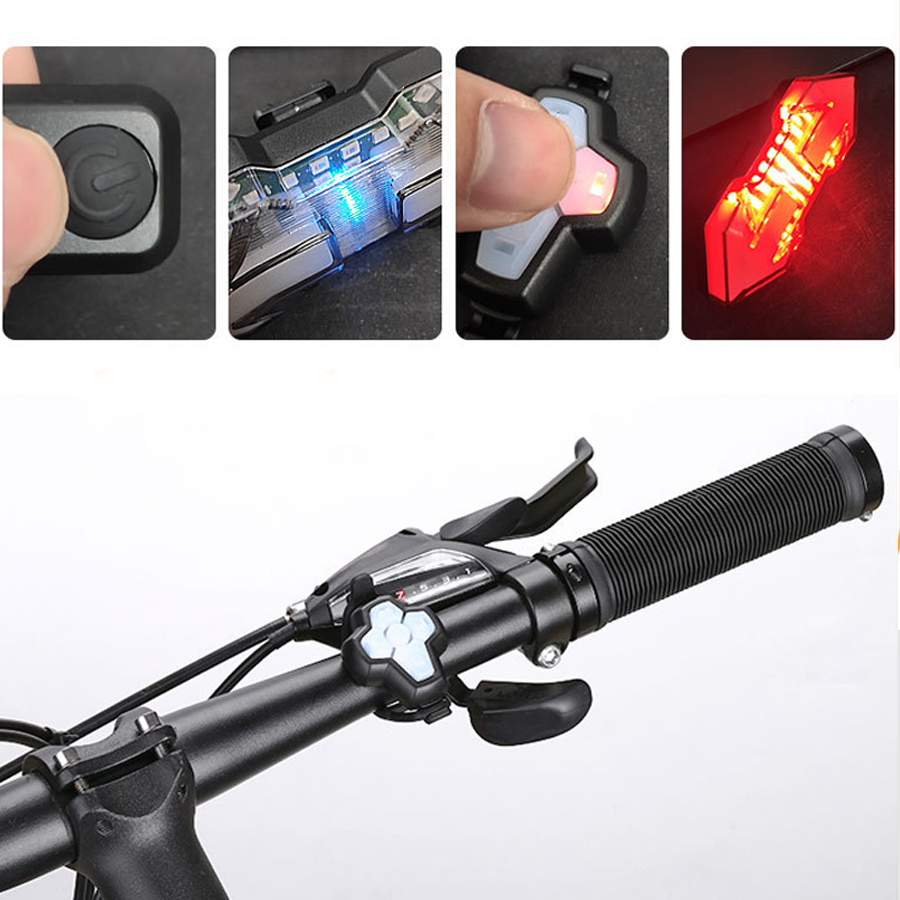 Lanterna Traseira Sem Fio para Bike com Setas e Sinalizador Lanterna Traseira Sem Fio para Bike com Setas e Sinalizador