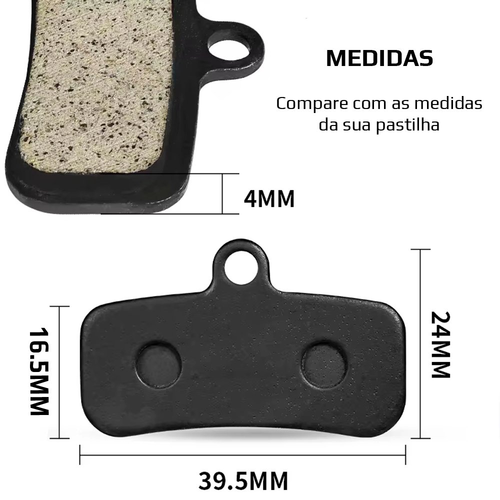 Pastilha para Freio Shimano Zee Saint 4 Pistões Bike 2 Pares Pastilha para Freio Shimano Zee Saint 4 Pistões Bike 2 Pares