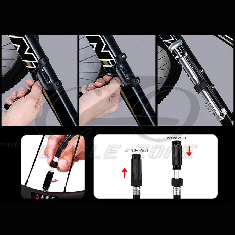 Bomba De Ar Bike Bicicleta Pneu E Suspensão 160psi Suporte Bomba De Ar Bike Bicicleta Pneu E Suspensão 160psi Suporte