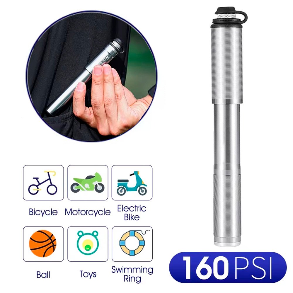 Bomba de Ar Portátil Bike 130PSI CNC Schrader e Presta Bomba de Ar Portátil Bike 130PSI CNC Schrader e Presta
