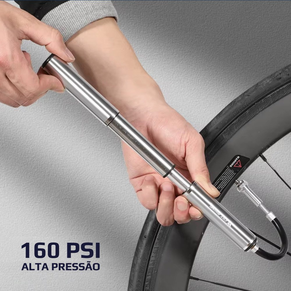 Bomba de Ar Portátil Bike 130PSI CNC Schrader e Presta Bomba de Ar Portátil Bike 130PSI CNC Schrader e Presta